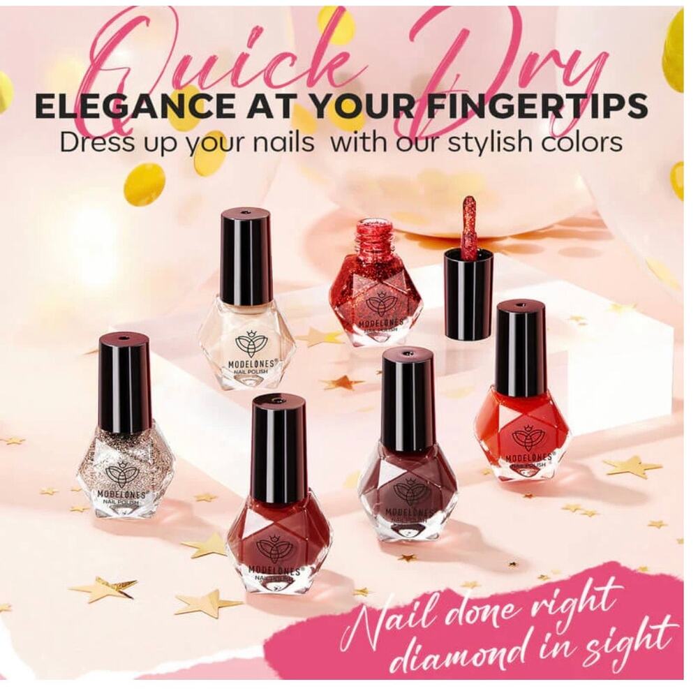 NEW MODELONES NAIL POLISH SET OF 6 COLORS each 5ml-0.169 FlOz